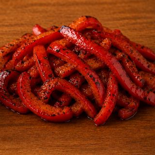 Fire-roasted red pepper strips